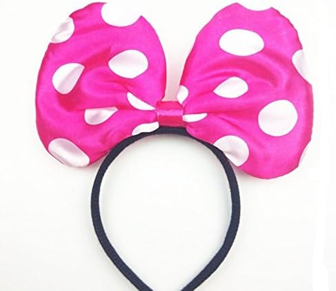 PinkoLED Silk Polka Dot Bow Headband