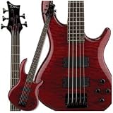 bass Dean Edge Quilt Top 5 String Bass Trans Red Electronics bass