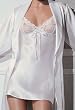 Verde Veronica Melody Short Silk Lace-Bust Nightgown