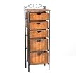 5-Drawer Wicker Storage - Black