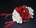 Angel Isabella Wrist Corsage - Red and White Roses - Perfect from Prom, Wedding, Homecoming, etc.