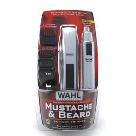 Wahl Trimmer Mustache & Beard 12 Pieces Battery With Nose Trimmer