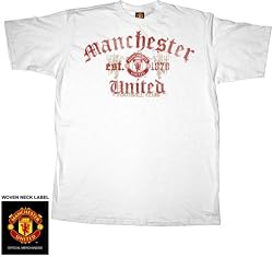FC Football Club Manchester United Logo White T-shirt Tee