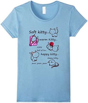 Women's Soft Kitty - Warm Kitty - Happy Kitty - Sleepy Kitty T-Shirt Small Baby Blue
