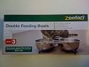 Double Feeding Bowls, 28 x 7 x 13cm (Ideal for cats and small dogs,  quick and easy to clean, frame with non-slip plastic feet)