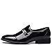 OUOUVALLEY Mens Patent Leather Tuxedo Dress Shoes Lace up Pointed Toe Oxfords 1866 Blak 9.5D(M) US Black