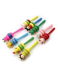 Funny Cute Baby Cartoon Animal Wooden Bell Musical Developmental Instrument Toy