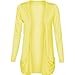 Fashion Wardrobe Womens Long Sleeves Drop Pocket Boyfriend Cardigan Ladies Open Casual Tops 8-14 (USA 10-12 / UK 12-14 (M/L), Bright Yellow)
