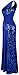 Angel-fashions Women's One Shoulder Sleeveless Sequin Maxi Prom Dresses