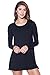A+D Womens Round Neck Knit Dress - Long Sleeve Jersey Knit Tunic