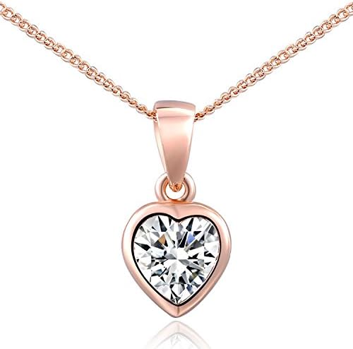 Old Rubin Rose Gold Plated "Real Love" Luxury Crystal Necklace Pendant Health Jewellery Nickel Free Rhinestone Austrian Swarovski Elements Crystal