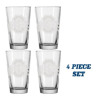 Ohio State University Pint Glass Set 4 Piece Set