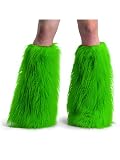Green Faux Fur Boot Sleeve Covers For Gogo Dancers - ONE SIZE