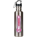 Great American Kansas City Chiefs Breast Cancer Awareness 26oz Silver Water Bottle
