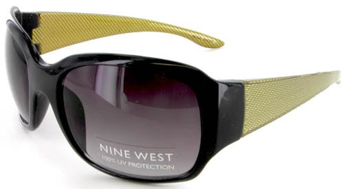 Women’s Nine West Black UV Lens Sunglasses Gold Arms