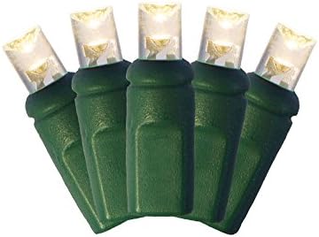 Warm White LED 5MM Mini Christmas Lights, Professional Grade, Set of 50 Bulbs