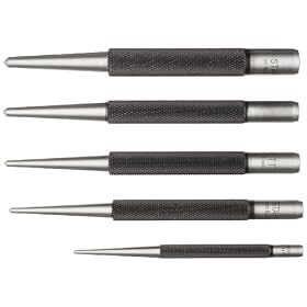 Starrett S117PC 5 Piece 1/16-Inch to 5/32-Inch Center Punch Assortment in Plastic Case
