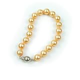 AugustinaJewelry Single Strand 7-7.5 Inch 8MM Golden Shell Pearl Bracelet