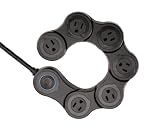 Quirky Pivot Power 6 Outlet Flexible Surge Protector Power Strip (Black)
