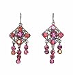 Earrings - E168 - Swarovski Crystal Diamond Drop ~ Rose (Pink)