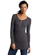 Splendid Women's Thermal Long Sleeve Button Henley Shirt
