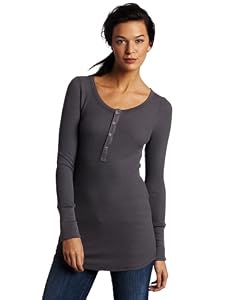 Splendid Women's Thermal Long Sleeve Button Henley Shirt