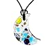 Handmade Crescent Moon Design Murano Glass Pendant - Mona Blue/Silver Style3
