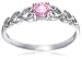 9ct White Gold AMR323675 Ladies Pink Cubic Zirconia Ring