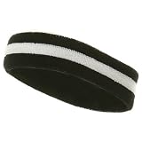 Terry Stripe Headband-Black White W15S28C