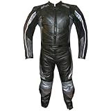 2PC MOTORCYCLE 2 PC LEATHER RACING SUIT ARMOR SILVER