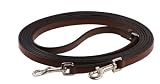 Henri de Rivel Breastplate Draw Reins - Full Leather w/Breastplate Snap - Havana
