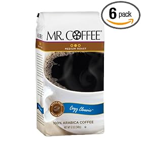 Mr. Coffee Cozy Classic, Whole Bean Coffee, 12-Ounce Bags (Pack of 6)