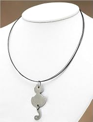 J-Steel by Fyn Studios Stainless-Steel Cat Pendant Necklace with Full Cut Diamond JSF-843332000931