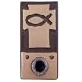 Christian Cross/Sign of the Fish Bronze Doorbell Button and Cover