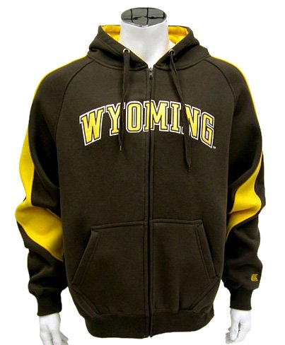 Buy Wyoming Cowboys Mens Varsity Full Zip Fleece Hoodie by Colosseum Athletics