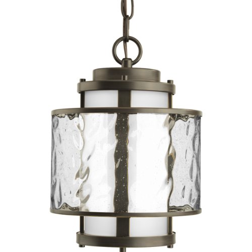 Progress Lighting P5589-20 Bay Court Collection 1-Light Hanging Lantern, Antique Bronze On Sale