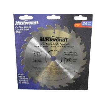 mastercaft 7 1/4 24 tooth carbide tipped circular saw blade”