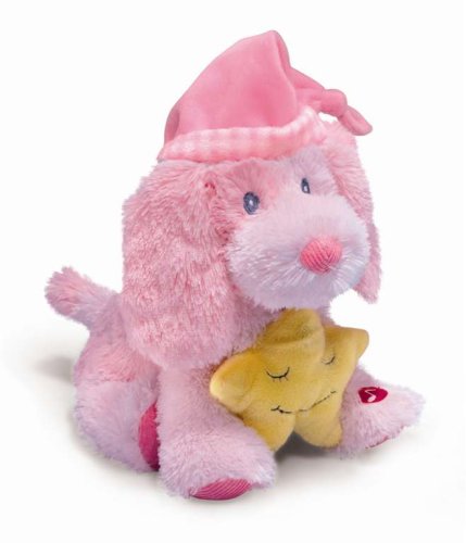 Plush Soothing Lullaby Puppy Pink 8.5"