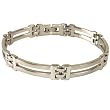 Stainless Steel Bracelet Mens Long Link Design Satin Finish by Bucasi