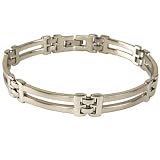 Stainless Steel Bracelet Mens Long Link Design Satin Finish by Bucasi