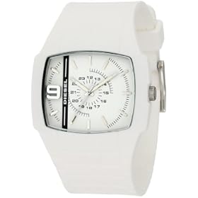 Diesel DZ1321 Unisex White Rubber Strap White Dial Watch