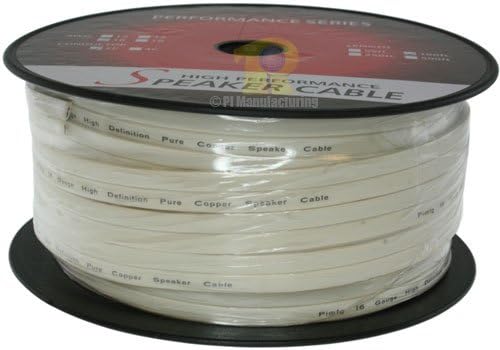 PI Manufacturing 100ft 16AWG Flat Speaker Wire Cable