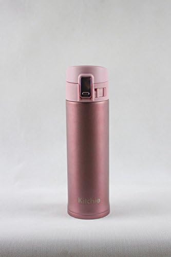 Double Wall Stainless Steel Vacuum Insulated Bottle - One Hand Operation Thermos (Pink)