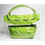 Patent Leather Clear Tote Bag (Green)