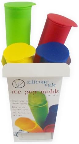 Silicone Vale Ice Pop Molds - Set of 4 Popsicles for Homemade Frozen Lollipop Recipes - Great Fun Party Gift