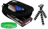 Neoprene Sleeve (Super Black) Case and Premium Tripod for Fujifilm FinePix Z33WP Waterproof Digital Camera Black
