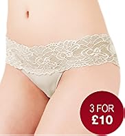 Low Rise Floral Lace Bandeau Brazilian Knickers