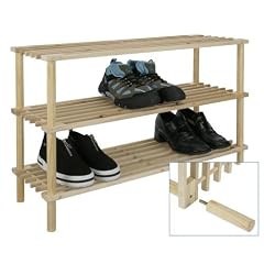 Oxid7 Holz Schuhregal Schuhablage Schuhschrank Schuhst�nder helles Holz 3 Etagen