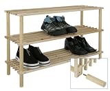 Holz Schuhregal Schuhablage Schuhschrank Schuhst�nder helles Holz 3 Etagen