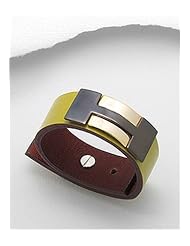 Lawn Green Leather Bracelet In White Base